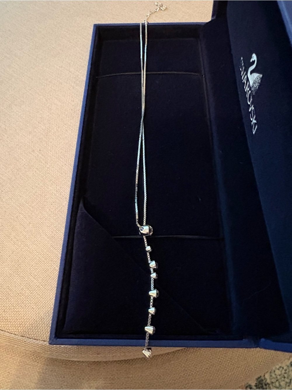 Swarovski Silver Crystal Drop Necklace - Silver